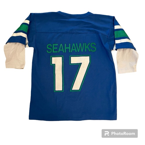 Retro Distressed Seattle Seahawks Football Jersey Tshirt Boys Large Womens XS - Picture 5 of 5